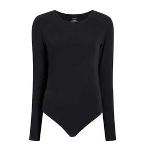 Nuuds Long Sleeve Crewneck Bodysuit Black - Medium